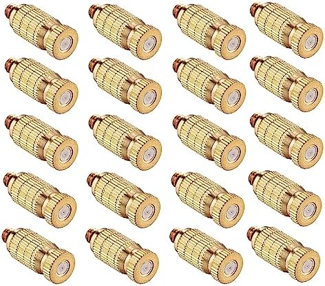 20pcs High Pressure Atomizer Nozzle Brass Misting Nozzles for Outdoor Cooling System, Landscaping, Greenhouse Irrigation, Air Humidification, Anti-Drip Fogging Spray Head(0.004"/0.1mm) by wexecon