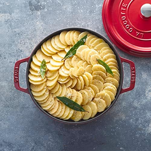 Staub Cast Iron Dutch Oven 5-qt Tall Cocotte, Made in France, Serves 5-6, Cherry - Image 4