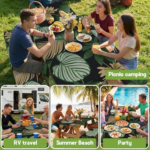 Picnic Table Cover with Bench Covers Tablecloth Table Cloth Camping Gifts for 30th 40th 50th 55th 60th 70th 80th 45th 65th 75th 40 50 55 60 65 70 Year Old Camper RV Owner Camping Lovers Women Men - Image 6
