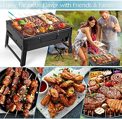 Uten Charcoal Grill, BBQ Grill Folding Portable Lightweight smoker Grill - Image 5