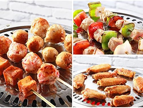BBQ Plate,korean Style Stovetop,Smokeless Indoor Stainless Steel Non-stick Roasting Round Barbecue Grill Pan For Indoor Outdoor Camping BBQ, Cooking Delicious Roasting Food - Image 6