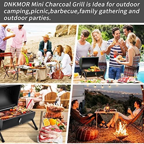 Charcoal Grill for Outdoor BBQ Smoker Portable Tabletop BBQ Grill,Black - Image 6