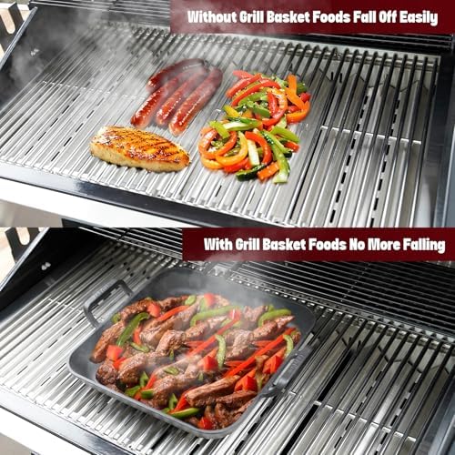 Onlyfire Pre-Seasoned Cast Iron Skillet, 12 Inch Square Steak Pan - Image 6