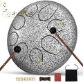 Rain Drum for Outside Garden, 6 Inches 8 Notes Steel Tongue Chakra Drums, Waterproof Meditation Rain Chime, Musical Instruments for Adult Gift with Bag, Music Book, Drum Mallets (Star Sliver) by INNOWARMER
