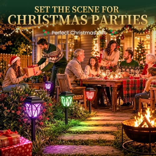 GIGALUMI Solar Christmas Lights Outdoor Decor, Multicolor Pathway Lights - Image 5