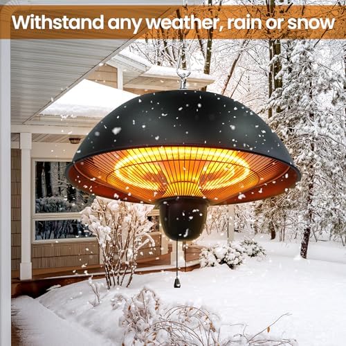 Hanging Patio Heater, Outdoor/Indoor Electric Infrared, Ceiling Heater with 3 Adjustable Modes 600W/900W/1500W. - Image 6