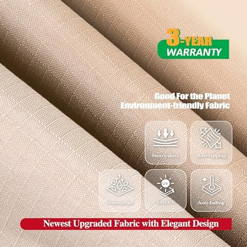 F&J Outdoors Patio Furniture Covers, Beige, 86"W x 44"D x 27.5"H - Image 3