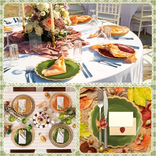 48 Pcs Fall Paper Plates 9 Inch Scalloped Paper Plates - Image 5