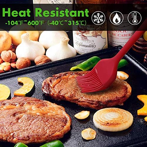 HOTEC 600°F Heat Resistant, Silicone Basting &Pastry Brushes, Red 2 - Image 3