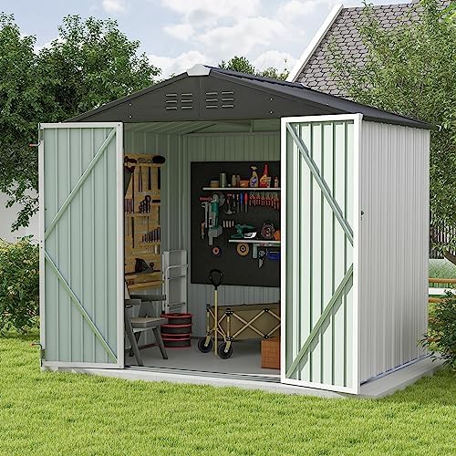 Patiowell Outdoor Storage Shed, 8x6 FT, White by Patiowell