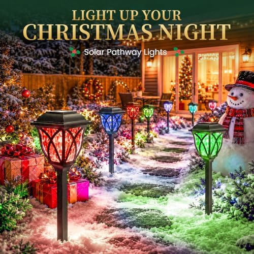 GIGALUMI Solar Christmas Lights Outdoor Decor, Multicolor Pathway Lights - Image 2