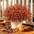 12 Bundles Fall Faux Outdoor Plants, UV Resistant Artificial Fake Lavender with Monkey Grass, Realistic Faux Lavender Greenery Shrubs for Patio Porch Yard Garden Pathway Window Box Fall Home Decor by TrueGloArtficialGreenery