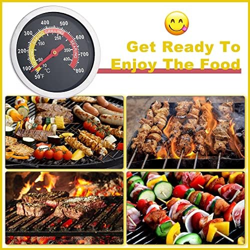 2-3/8" Face 800F Charcoal BBQ Thermometer,2PCS Barbecue Temperature Gauge - Image 6