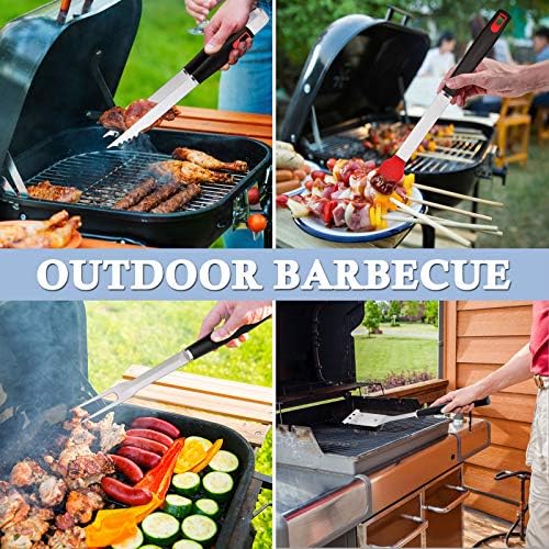 HaSteeL BBQ Grill Accessories Set of 7, Stainless Steel Grilling Tools Set with Storage Bag, Heavy Duty Grill Spatula, Tong, Fork, Basting Brush, Cleaning Brush, Dishwasher Safe & Man’s Gift - Image 6