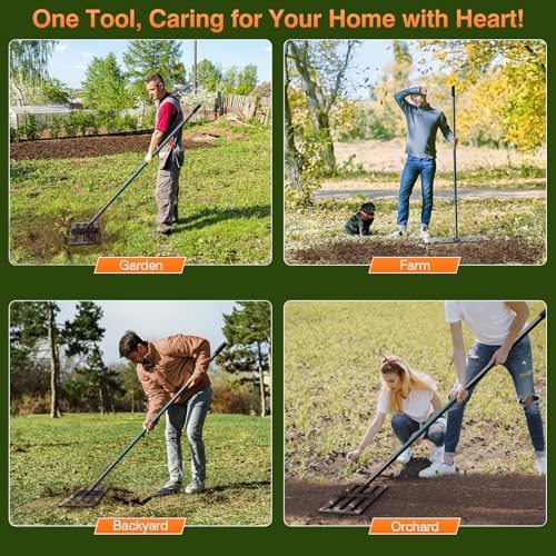 Lawn Leveling Rake, 30x10 Stainless Steel Leveler with 78" Handle - Image 5