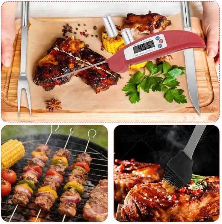 16PCS BBQ Grill Accessories Set,Grilling Tools Gift Set for Men Birthday Father's Day, Portable Multifunction Grilling Utensils Tools Kit with Storage Bag for Outdoor Grill Camping BBQ Party - Image 5
