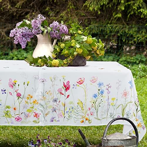 Outdoor Tablecloth with Umbrella Hole and Zipper, Patio Table Covers for Spring/Summer, Machine Washable Outdoor Party/Picnic Rectangle Table Cloth 60 x 102 in - Image 2