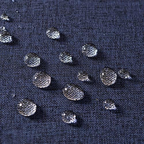 MIULEE Decorative Outdoor Pillow Covers Euro Waterproof 26x26 Navy - Image 3