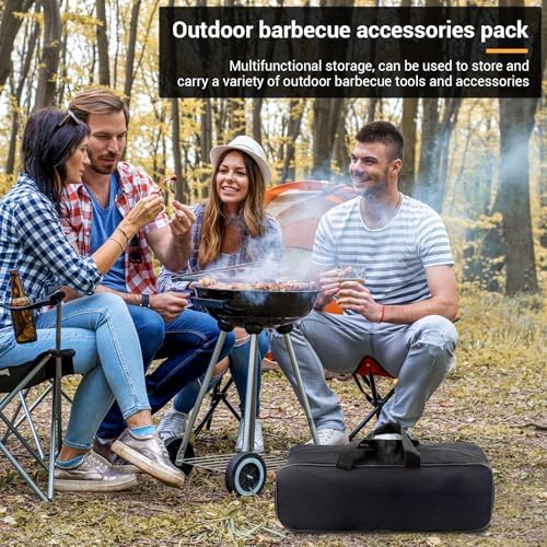 Grill Utensil Storage Bag, Large Oxford BBQ Accessory Bag Portable Black - Image 6