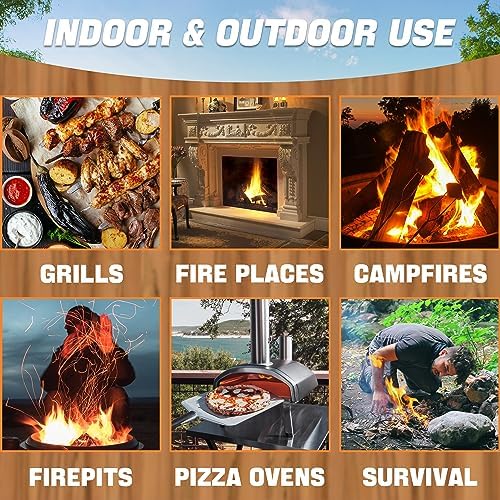 Shwuevei 65 pcs Fire Starter - Natural Fire Starters for Fireplace, Pellet Stove & Wood, Fire Pit, Smoker, BBQ, Chimney, Pizza Oven - Fire Starters for Grill, Charcoal Starter (Pack of 2) - Image 5