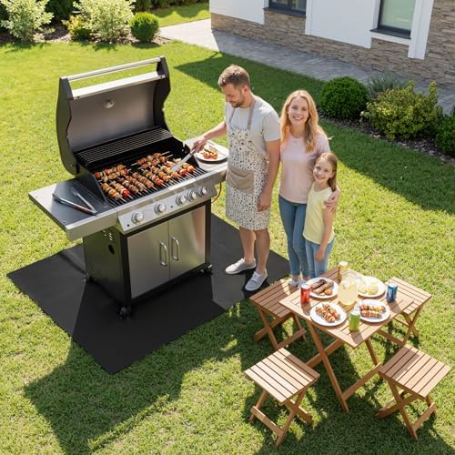 SecuCaptain Under Grill Mat for Outdoor Grill - X-Large 70x48 Thicken Double-Sided Fireproof Pad for Indoor Fireplace Fire Pit Heat Resistant Waterproof BBQ Floor Protector for Patio and Deck - Image 4