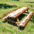 Fall Picnic Table Cover with Bench Covers, Camping Essentials, Thanksgiving Buffalo Plaid Floral Waterproof Windproof, Fitted Tablecloth Cover with Elastic Edge, Indoor & Outdoor, 3 PCS, 30x60 Inch by Xguatan
