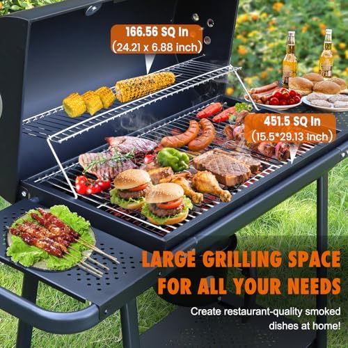 Realcook BBQ Barrel Charcoal Grill: Spacious Premium Outdoor Barbecue Grill - Image 5