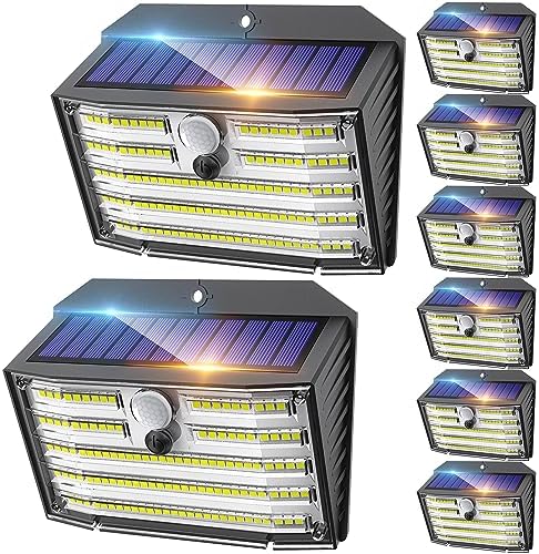 CLAONER Solar Lights Outdoor [ /126 LED], Wireless Motion Sensor Lights, IP65 Waterproof Security Lights 3 Modes, 270° Lighting Angle, Ultra-Bright Wall Lights for Deck Patio Fence Garage by Claoner