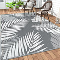 GENIMO Outdoor Rug, Waterproof Plastic Rugs 8'x16' for Camping Grey White by GENIMO