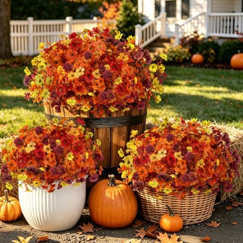 Artificial Flowers Outdoor, UV Resistant Faux Plants, Fall Decor,20 Bundles - Image 2