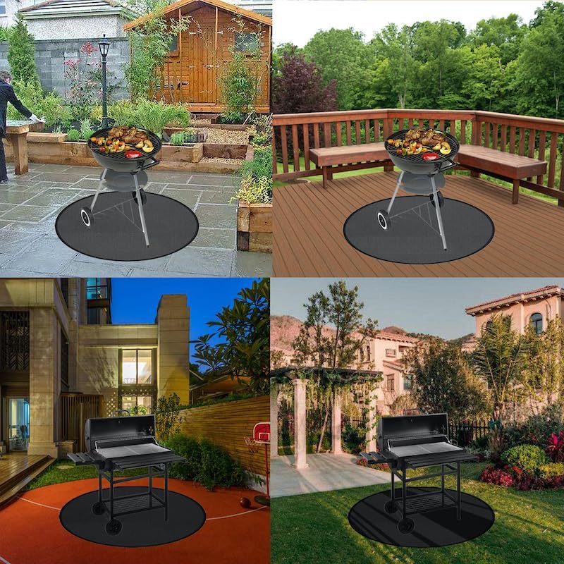 36" Round Fire Pit Mat, Under Grill Mat & Fireproof Mat Fire Pit Pad, Heat-Resistant Fireproof Mat for Outdoor Smoking and Camping, Protect The Deck, Patio, Lawn from Exploding Embers - Image 4
